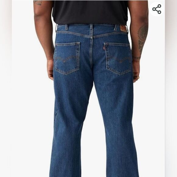 LEVI'S Strauss 505 W30"×L32 Straight Leg Dark Blue Wash Denim  Men's Jeans - Picture 4 of 11